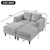 53.5" x 60.6" Chenille Modern Chaise Lounge Sofa with Generous Seating Area, Flexible Layout and Grey Color - 2 of 4
