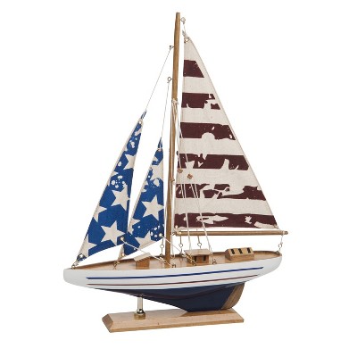 Beachcombers American Flag Patriotic Sailboat Stars And Stripes 4th of July Red White and Blue Ship Figure