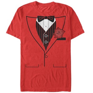 Men's Lost Gods Valentine's Day Tuxedo Flower Costume Tee T-Shirt - 1 of 4