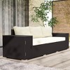 Outsunny Wicker Outdoor Couch with Storage, Thickened Cushions, 3 Seater Patio Sofa with Wide Armrests and Seat for Porch, Garden, Yard - 2 of 4