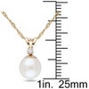 EVERLY JEWELRY | 14k Yellow Gold 7-7.5mm Cultured Freshwater Pearl and Diamond Accent Pendant with Chain, 17" - 3 of 4