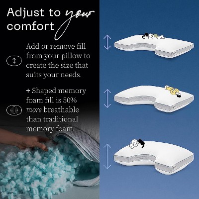 Eden Cool+ Adjustable Memory Foam Cooling Pillow for Side Sleepers
