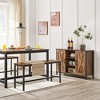 VASAGLE Dining Bench, Pair of 2, Industrial Style, Steel Frame, for Kitchen, Living Room, 12.8 x 42.5 x 19.7 Inches, Rustic Brown + Black - 2 of 4