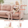 Upholstered Pink Chenille Cloud Deep Seat Sectional Sofa,L Shaped Couch with Ottoman for Bedrooms Living Rooms Reading Nooks-The Pop Home - 3 of 4