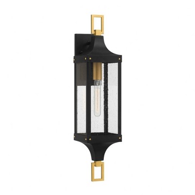 Savoy House Glendale 1 - Light Wall Light in  Matte Black/Weathered Brushed Brass