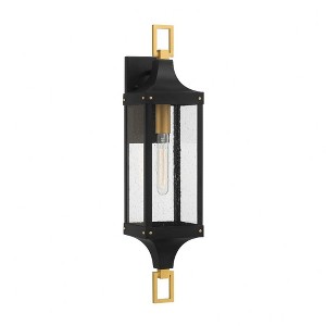 Savoy House Glendale 1 - Light Wall Light in  Matte Black/Weathered Brushed Brass - 1 of 1