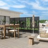 SpassWay Black Metal Planter Box with Trellis Raised Garden Bed with Arbor Privacy Screen with Wheels - 3 of 4