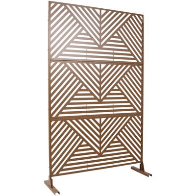 DSVIMOY Outdoor & Indoor Privacy Screen, Freestanding Decorative Privacy Screen for Deck Balcony Patio, Brown, 48"*76"*16"