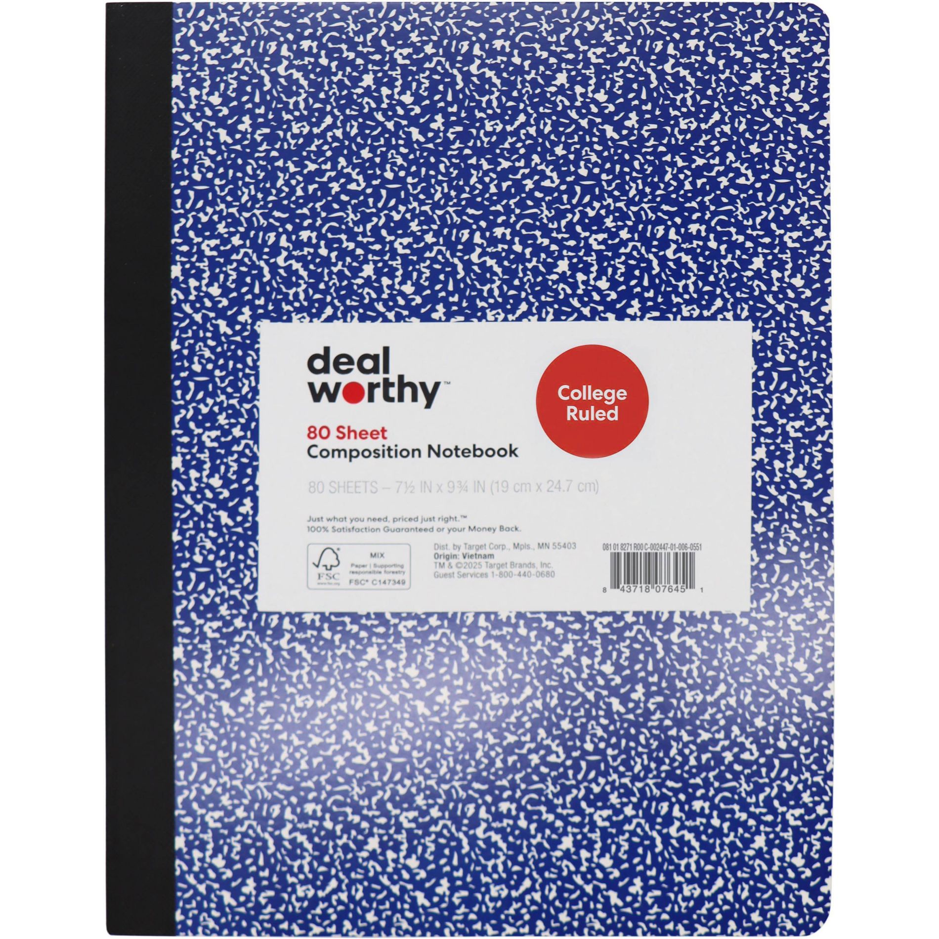 Composition Book College Ruled Blue - Dealworthy™