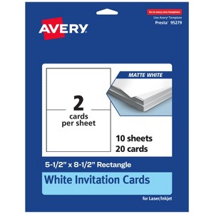 Avery Printable Matte White Cards, 5.5" x 8.5" Rectangle - 1 of 4