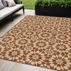 Orange Beige And Copper Floral Medallion Washable Indoor Outdoor Area Rug - 2 of 4