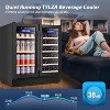 Tylza 30 Inch Wine and Beverage Refrigerator, Dual Zone Wine Beverage Cooler 30" with French Door, Holds 29 Bottles and 110 Cans, Black - 2 of 4