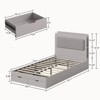 Twin Size Bed Frame with 2-Tier Storage Headboard and 2 Drawers, Platform Bed Frame with Upholstered Headboard, No Box Spring Needed - 2 of 4