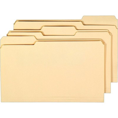Staples Interior File Folders 3-Tab Legal Size Manila 100/Box (117739) TR117739