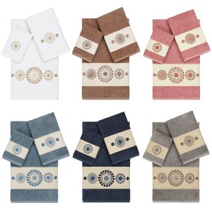 Linum Home Textiles 100% Turkish Cotton ISABELLE Embellished Towel Set - 1 of 4