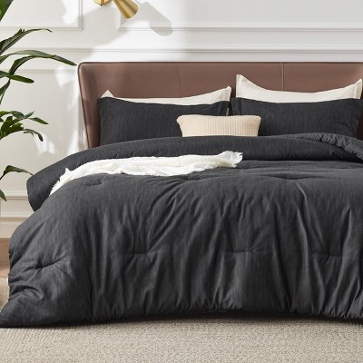 Bedsure | 2/3 Pcs Comforter Set Solid Cationic Dyeing Soft & Cozy Bedding Set