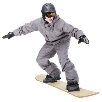 Costway Sledding Board Skiing Board W/Adjustable Foot Straps Winter Sports Snowboarding