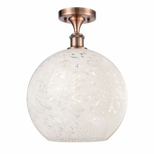 White Mouchette - 1 Light Semi-Flush Mount In Modern Style-14.75 Inches Tall and 12 Inches Wide - 1 of 1