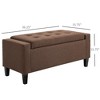 Kumasinova 36" Linen Storage Ottoman Bench,Entryway Bench with Lift-Top,Ottoman Foot Rest with Rubberwood Legs,End of Bed Storage Bench for Bedroom - 2 of 4