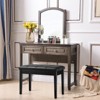 Infans Solid Wood PU Leather Piano Bench Padded Double Duet Keyboard Seat Storage Black - 4 of 4