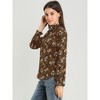 Allegra K Women's Boho Vintage Ruffled Neck Keyhole Back Floral Blouse - 4 of 4