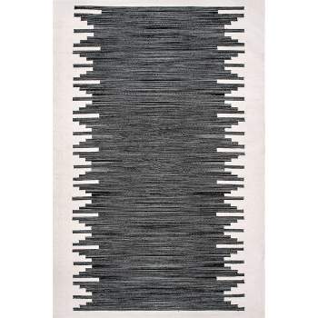 5'x8' Irina Hand Loomed Contemporary Cotton Area Rug Charcoal - nuLOOM