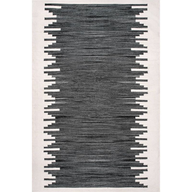 5&#39;x8&#39; Irina Hand Loomed Contemporary Cotton Area Rug Charcoal - nuLOOM, 1 of 9