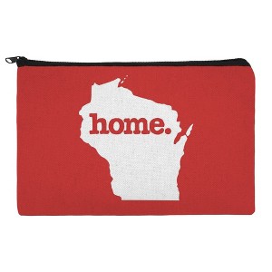 Wisconsin WI Home State Solid Red Officially Licensed Makeup Cosmetic Bag Organizer Pouch - 1 of 4