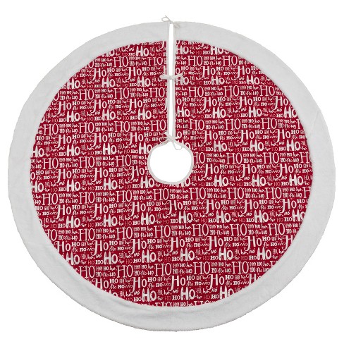 Saro Lifestyle Saro Lifestyle Cotton Christmas Tree Skirt With Ho Ho Ho Design - image 1 of 3