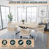 LeisureMod Ervilla Wicker Back Dining Chair with Leather Seat & Steel Frame - 4 of 4