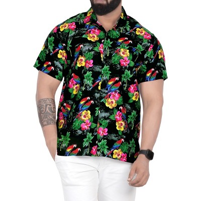 LA LEELA Men's Hawaiian Shirts Short Sleeve Button Down Shirt Mens Shirts Casual Beach Holiday Hawaii Island Shirts for Men
