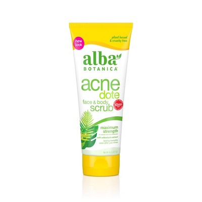 Alba Botanica Acnedote Face & Body Scrub - 8oz