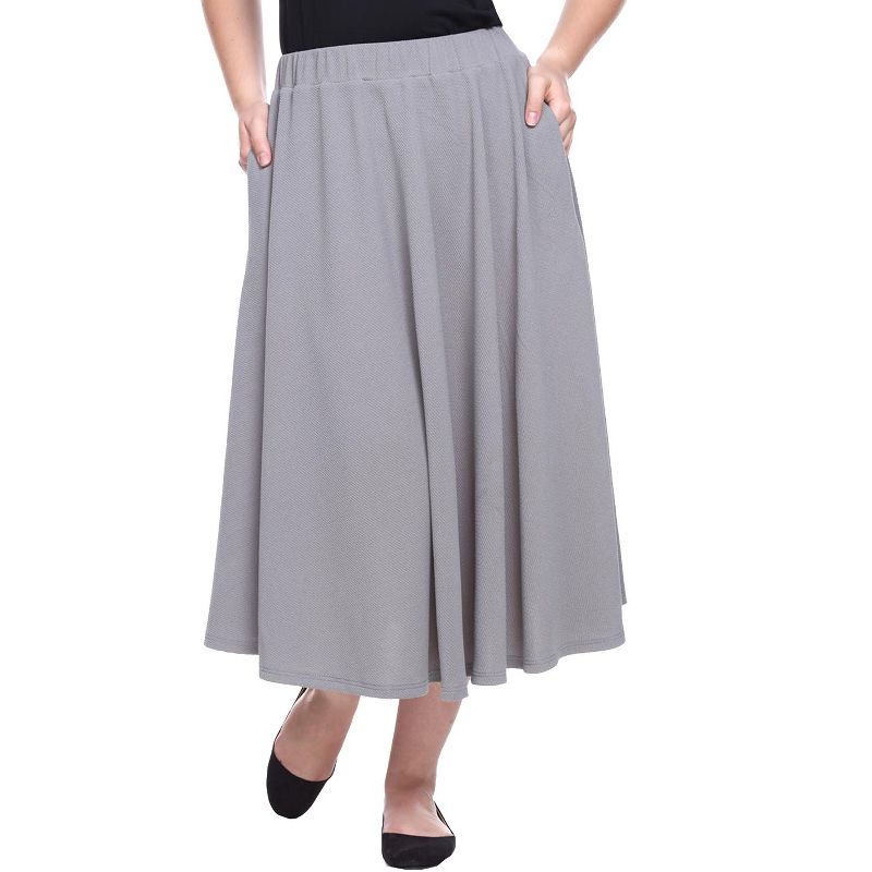 Women's Plus Size Tasmin Flare Midi Skirts - White Mark, 1 of 4