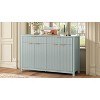 TIRAMISUBEST Modern Wave-Pattern Sideboard Cabinet with 2 Drawers and 4 Doors, Buffet Cabinet with 3-Level Adjustable Shelves & Aluminum Arc Handles - 4 of 4