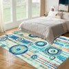 Washable Rug Modern Abstract Non-Slip Backing Stain Resistant Geometric Indoor Low Pile Rug for Bedroom & Kitchen Blue/Green - 2 of 4