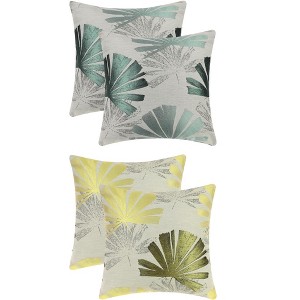 Unique Bargains 4 Pcs Tropic Leaf Pattern Home Decor Throw Pillow Covers for Couch Sofa - 1 of 4