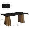 Tribesigns Dining Table for 4-6, 63" Farmhouse Rectangular Kitchen Table with Octagonal Sturdy Base, for Dining Room, Black & Rustic Brown - 2 of 4