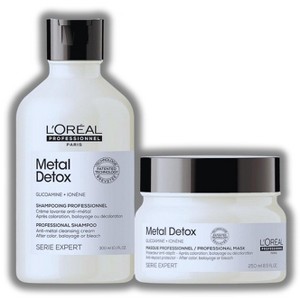L'Oreal METAL DETOX Shampoo (10.1 oz) & Mask (8.5 oz) Duo Set - Prevents Hair Damage, Prolongs Color, Anti-Breakage, Sulfate-Free Loreal Kit - 1 of 4