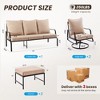 Syemin Patio Seating Set 5-Piece with Swivel Rocking Chair, Ottoman and Thick Cushion for Deck, Backyard and Garden, Beige, 23.2" * 26.8" * 34.2" - 2 of 4
