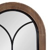 Kate and Laurel Joffrey Arch MDF Windowpane Mirror, 13x30, Walnut Brown - 3 of 4