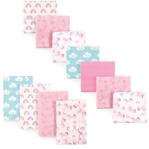 Luvable Friends Infant Boy Cotton Flannel Burp Cloths and Receiving Blankets, 11-Piece, Rainbow, One Size - 1 of 1