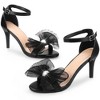 Perphy Women's Rhinestone Mesh Bow Ankle Strap Stiletto Heel Sandals - 2 of 4