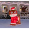Gemmy Fuzzy Plush Pomeranian Dog in Santa Suit & Sunglasses Christmas Inflatable - 2 of 4