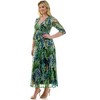 Harlow & Rose Womens 3/4 Sleeve Faux Wrap Maxi Dress - 2 of 3