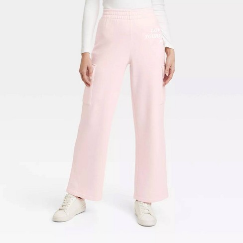 Women's Self Love Club Graphic Pants - Pink L : Target