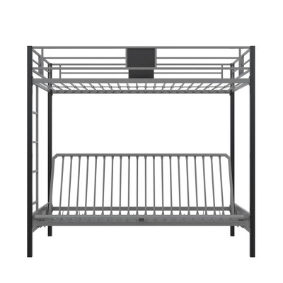 DHP Anderson Two-Tone Twin Over Futon Metal Bunk Bed, Silver/Black