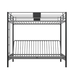 DHP Anderson Two-Tone Twin Over Futon Metal Bunk Bed, Silver/Black - 1 of 4