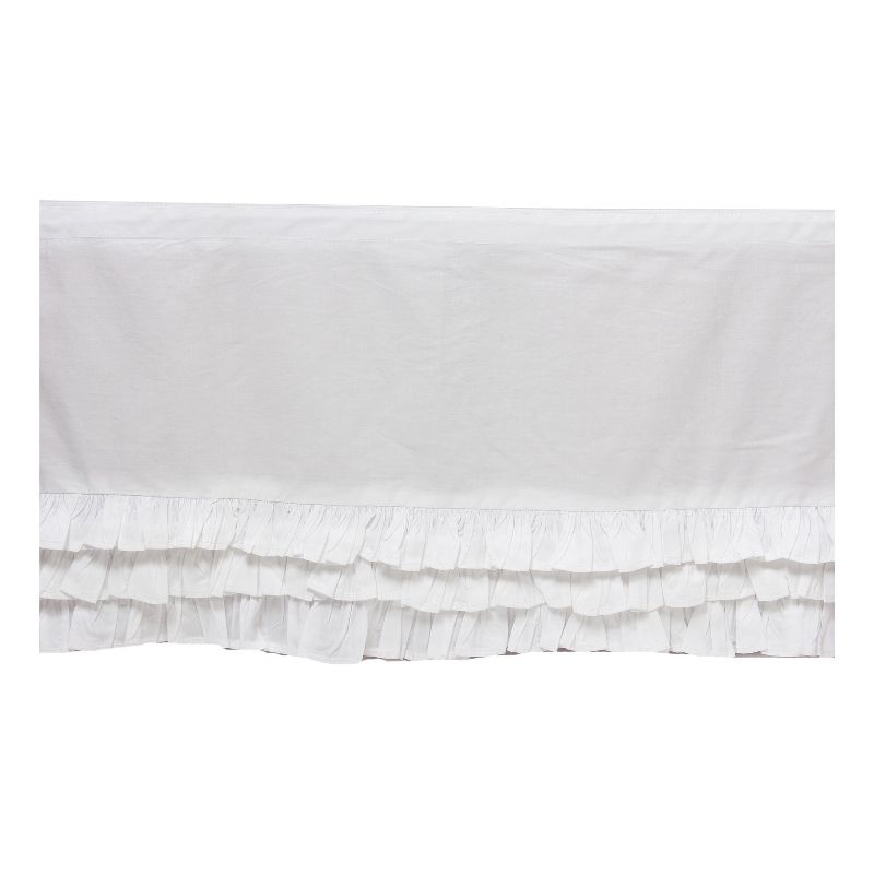 Bacati - MixNMatch White frills on bottom Crib/Toddler ruffles/skirt, 1 of 5