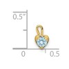 Black Bow Jewelry Mar Synthetic Aquamarine 14k Yellow Gold Heart Pendant Enhancer, 5mm - 4 of 4