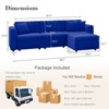 Buenhomino Modern DIY Sectional Sofa, Modular Sectional Couches for Living Room，Dark Blue Velvet - 3 of 4